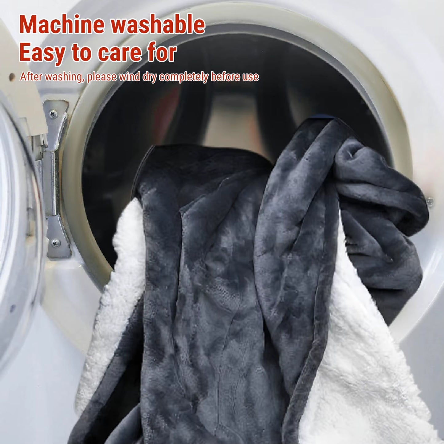 【Hot】50X70Inch Electric Wearable Blanket with Sleeves Hood and Foot Pocket Flannel 10 Heating Levels with 3 Time Settings